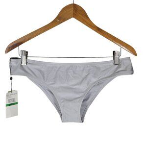 SAM EDELMAN Cheeky Hipster Bikini Bottom Silver Size L NWT